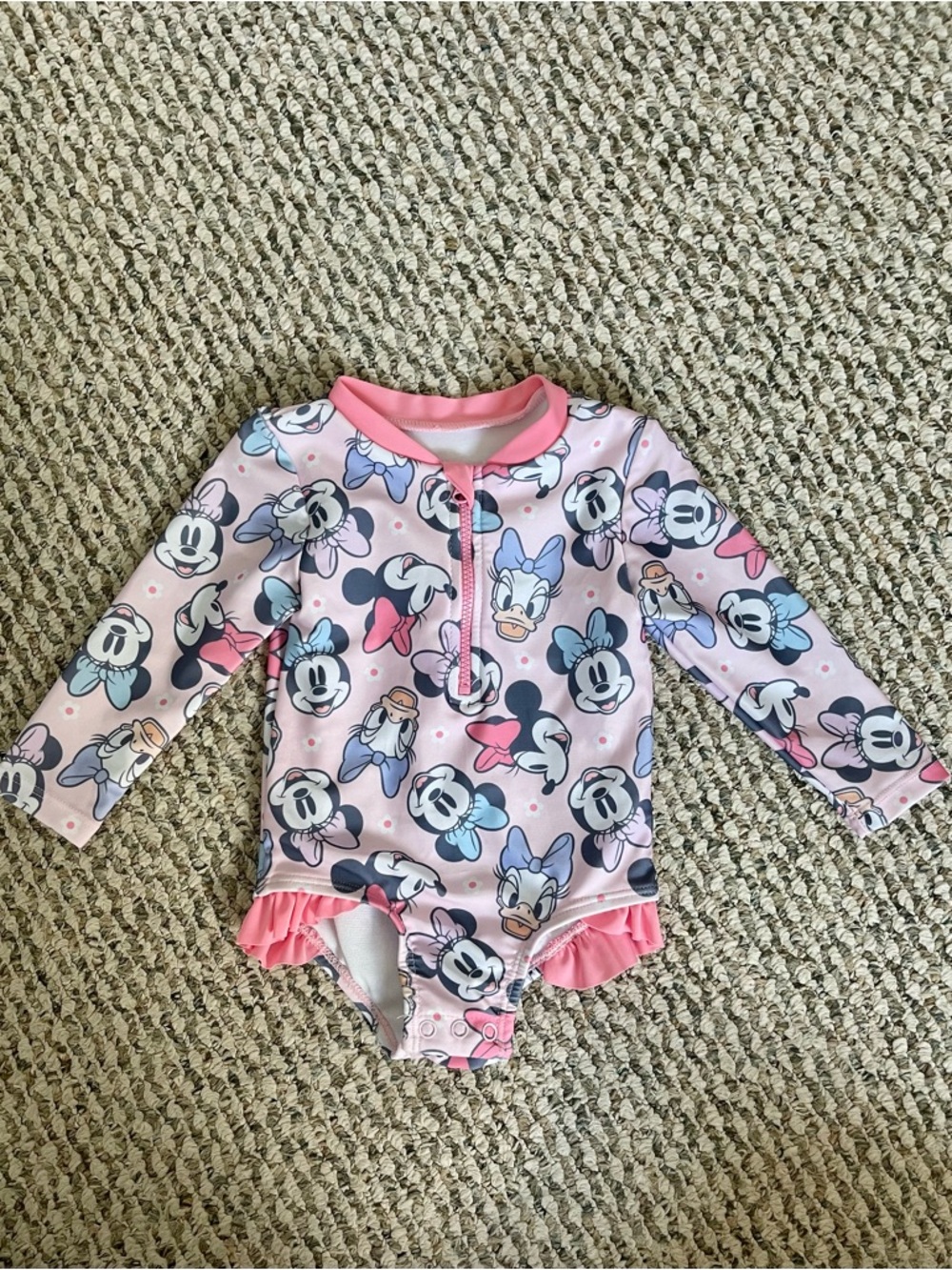 Disney Baby Pastel Minnie & Daisy Long Sleeve Swimsuit (New, never worn) 9M